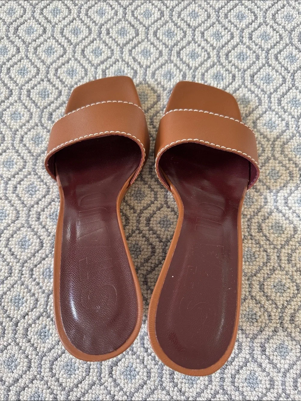STAUD Brown Wedge Mule Sandals